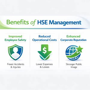 image of an inforgraph showing benefits of HSE management
